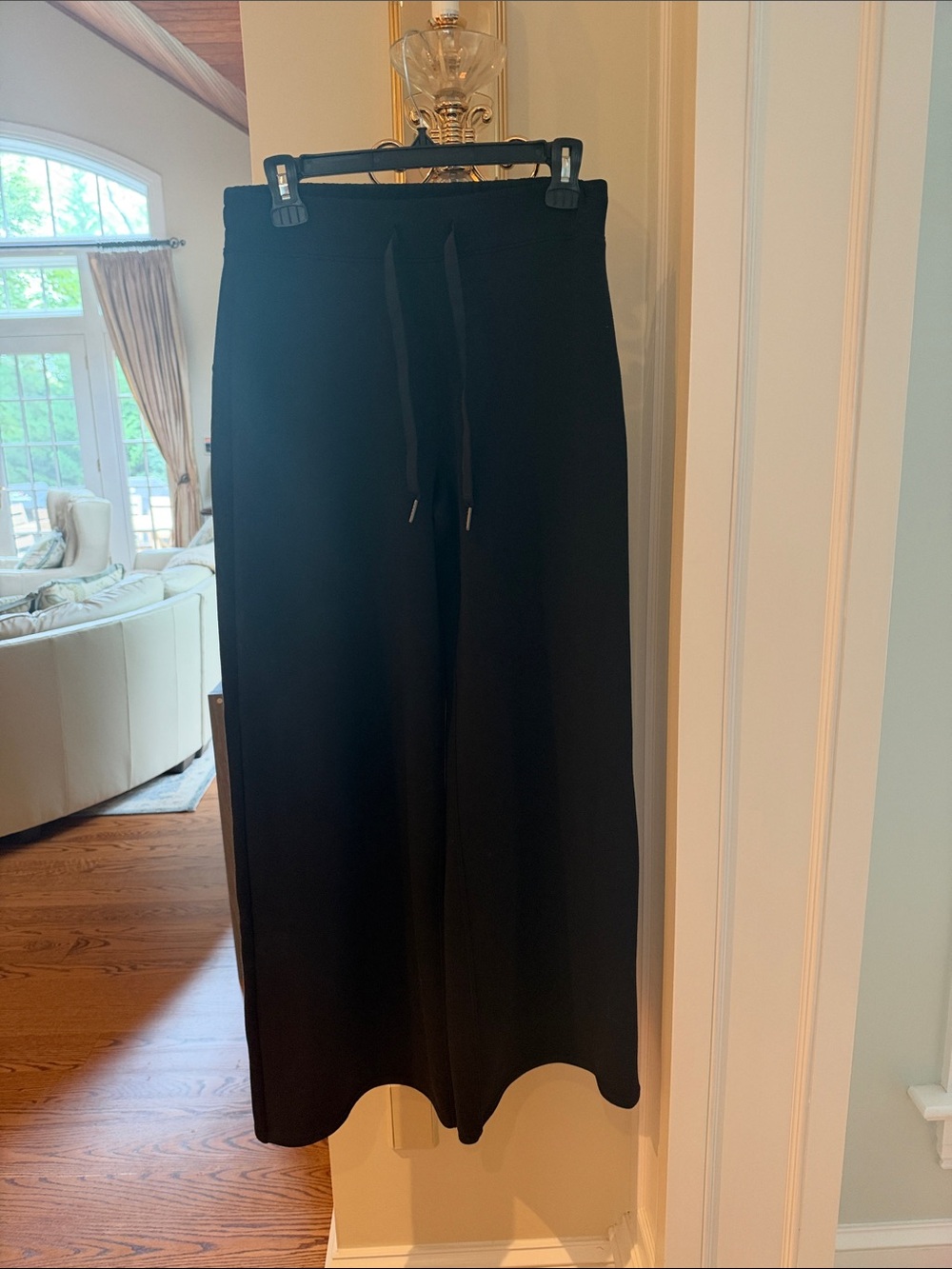 SPANX Air Essentials Black Wide-Leg Drawstring Pants